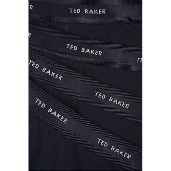Men's Ted Baker 4 Pack Plain Design Trunk in Navy/Navy - Image 3