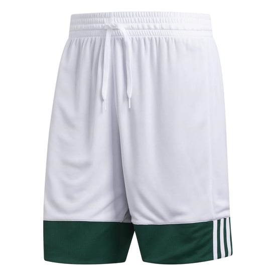 Men's adidas Spee Rev Shr Basketball Shorts in Dark Green/Whit - Image 2