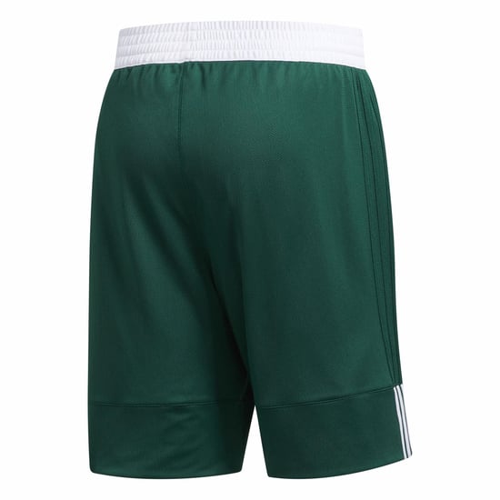Men's adidas Spee Rev Shr Basketball Shorts in Dark Green/Whit - Image 3