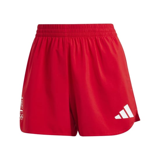 Women's adidas NOC Poland Running Road Shorts in Better Scarlet - Image 1