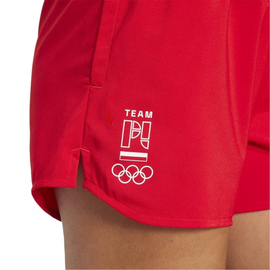 Women's adidas NOC Poland Running Road Shorts in Better Scarlet - Image 4