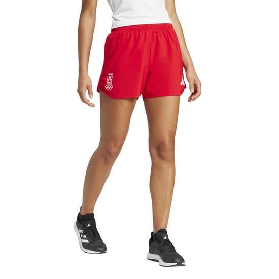 Women's adidas NOC Poland Running Road Shorts in Better Scarlet - Image 6