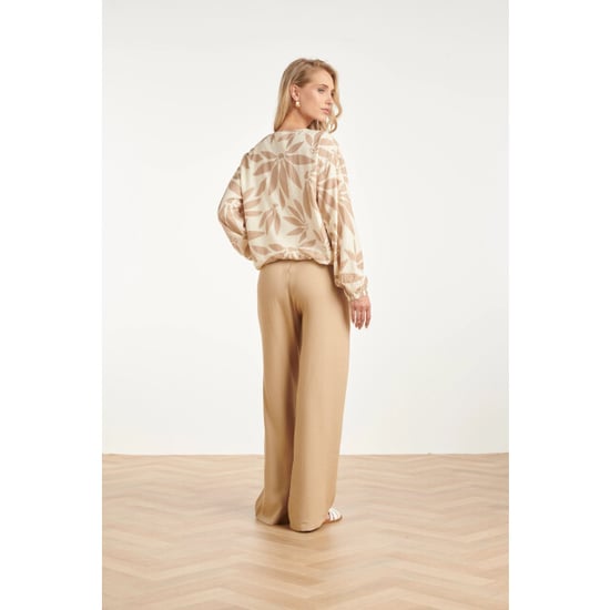 Smashed Lemon Bomberjack met abstracte bloemprint beige/wit | - Image 5
