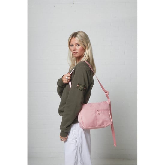 Accessories Spiral Cali Cross Body Bag with Yellow Orange Hardware in Pink - Image 3
