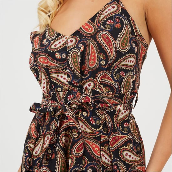 Women's Brave Soul Spaghetti Strap Paisley Palazzo Jumpsuit in Black - Image 3