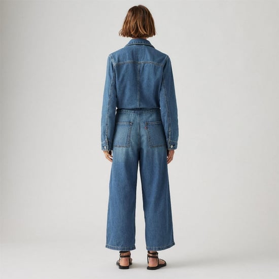 Women's Levis Iconic Collared Neck Long Sleeve Solid Patterned Jumpsuit in Stop Flaxing - Image 3