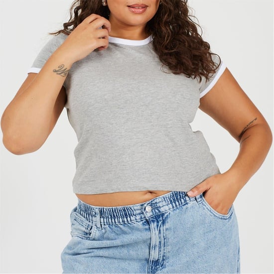 Women's Brave Soul Ps Ss Tee in Grey/White - Image 1