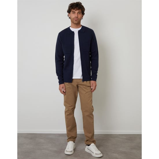 Men's Threadbare Burleigh Zp Cardi in Navy - Image 2