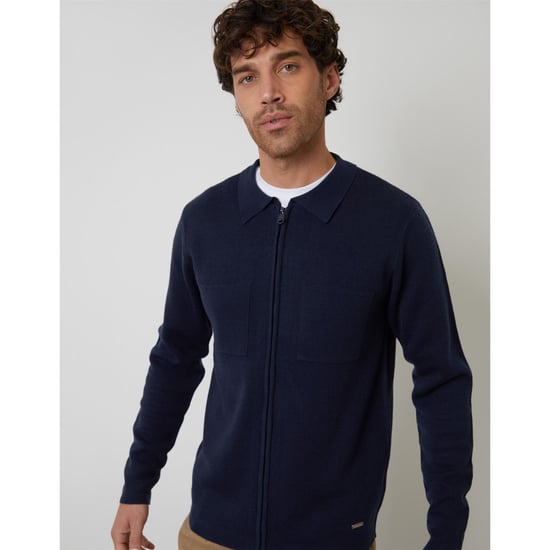 Men's Threadbare Burleigh Zp Cardi in Navy - Image 4