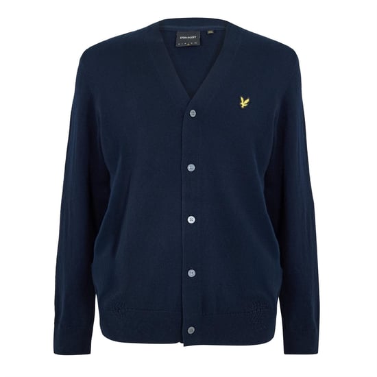 Men's Lyle And Scott V-Neck Long Sleeve Sweater in Dark Navy - Image 1