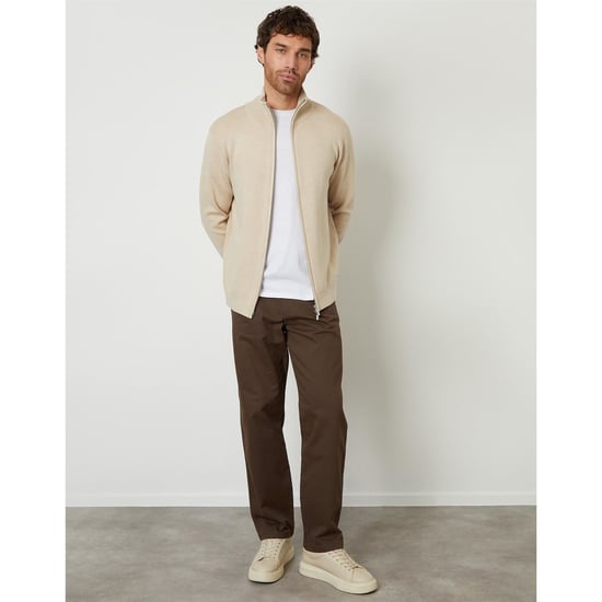 Men's Threadbare Wynnstay Zp Cardi in Oatmilk - Image 2