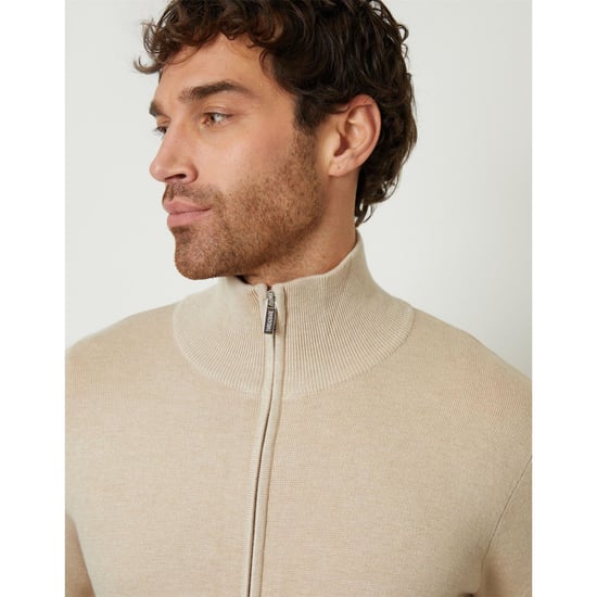 Men's Threadbare Wynnstay Zp Cardi in Oatmilk - Image 4