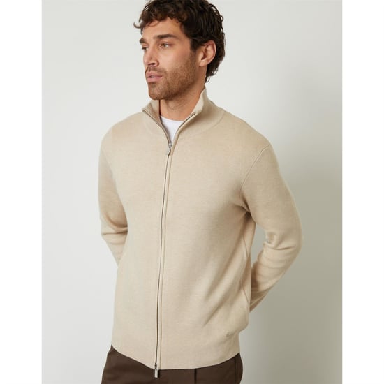 Men's Threadbare Wynnstay Zp Cardi in Oatmilk - Image 5