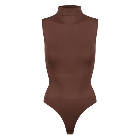 Ladies Essentials Sleeveless Turtleneck Bodysuit Sculpting Recycled Stretch Fit - Image 1