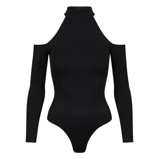 Dames Essentials Cold Shoulder Bodysuit Sculpting Gerecycled Stretch Fit - Image 1