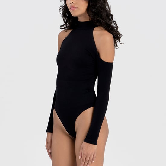 Dames Essentials Cold Shoulder Bodysuit Sculpting Gerecycled Stretch Fit - Image 4