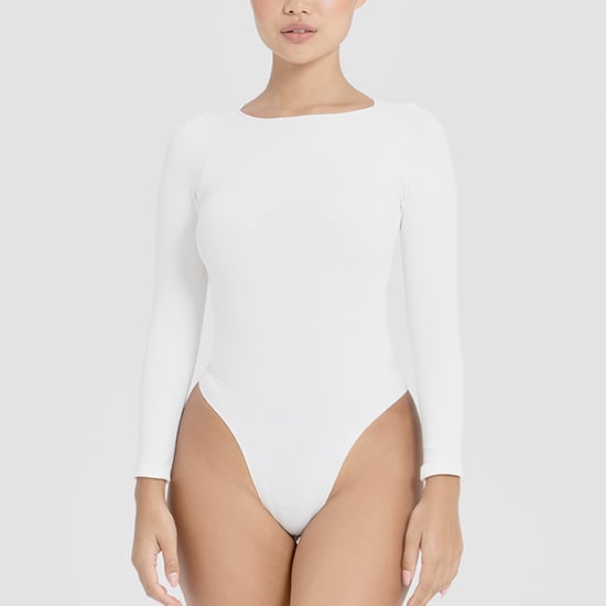 Ladies Essentials Long Sleeve Bodysuit Sculpting Recycled Stretch Fit - Image 3