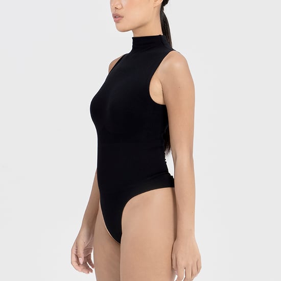 Ladies Essentials Sleeveless Turtleneck Bodysuit Sculpting Recycled Stretch Fit - Image 3