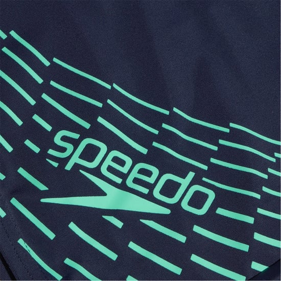 Men's Speedo Medley Logo Stripe Aqua Short in Navy/Green - Image 2