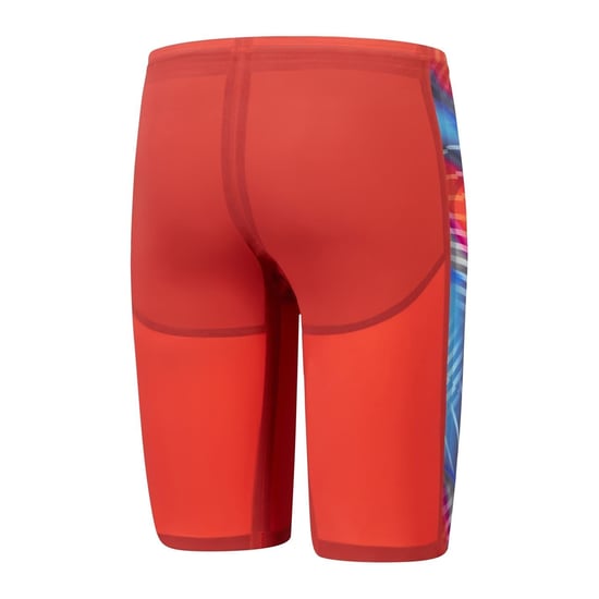 Men's Speedo Valor 2 Abstract Patterned Jammer Short in Red/Blue - Image 2