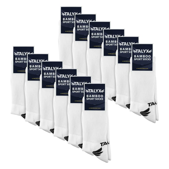 12-pack herrstrumpor i bambu för sport | Förstärkta häl och tå, ventilerande strumpor - Image 2