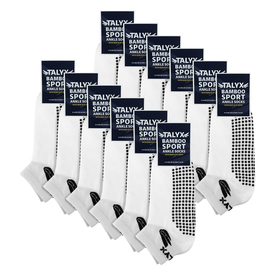 12-pack Herrstrumpor i bambu med grepp vid vristen | Förstärkt häl och tå, mjuka halkfria strumpor - Image 2