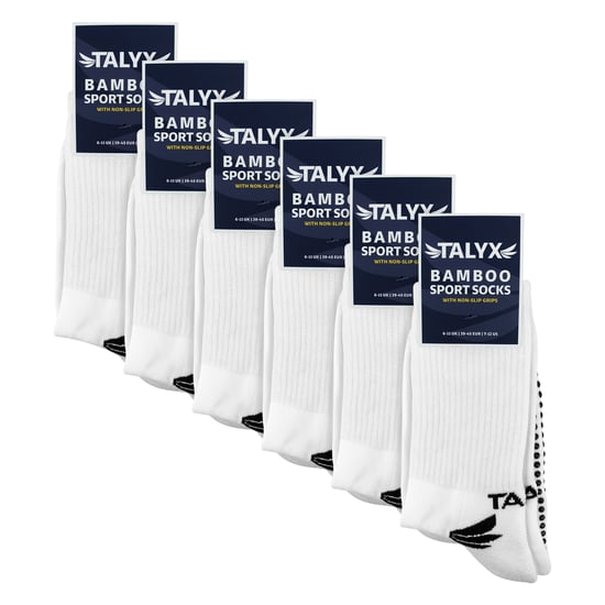 6-pack Herr Syntetiska Bambusockor med Grepp | Förstärkt häl & tå Mjuka Antiskidstrumpor - Image 2