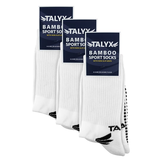 3-Pack Heren Bamboe Crew Grip Sokken | Versterkte Hiel & Teen Zachte Antislip Sokken - Image 2