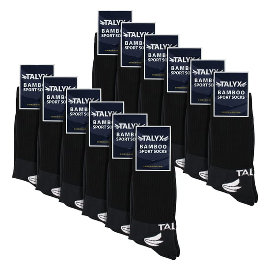 12-pack herrstrumpor i bambu | Förstärkta häl och tå, andningsbara strumpor - Image 2