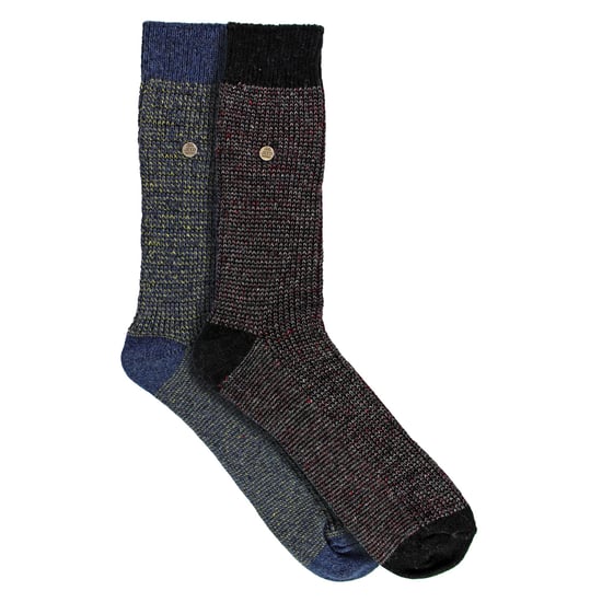 2 Pack Men's Casual Ribbed Cotton Dress Socks | Midweight Square Knit Socks - Image 3