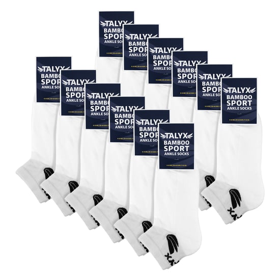 12-Pack Heren Bamboe Enkelkousen | Versterkte Hak en Teen Zachte Ademend Kousen - Image 2