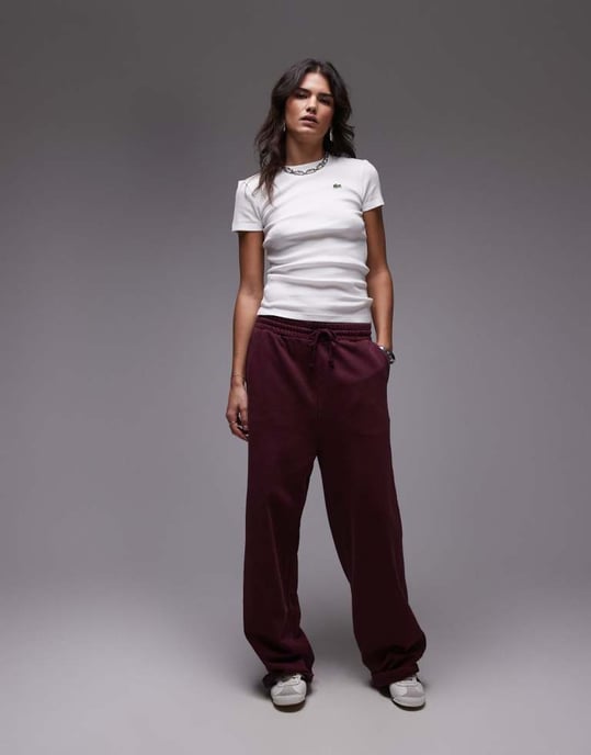 Lacoste crew neck short sleeve t-shirt in white - Image 3