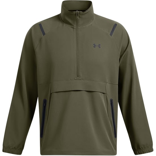 Men's Under Armour Unstoppable Solid Patterned Anorak Jacket with Drawstring in Green - Image 1