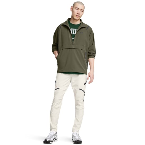 Men's Under Armour Unstoppable Solid Patterned Anorak Jacket with Drawstring in Green - Image 5
