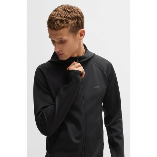 Men's Boss Sicon Active Moisture Managing Hoodie in Black 001 - Image 4