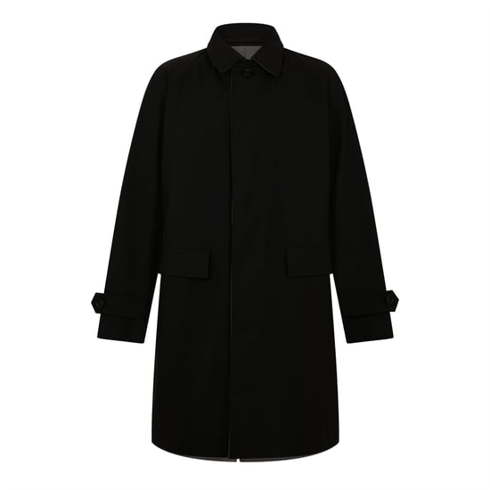 Men's Boss Jared Rvs Overcoat in Black - Image 2