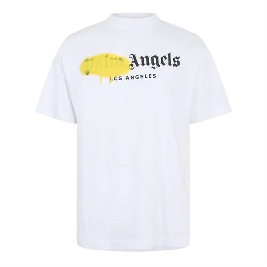 Men's Palm Angels Palm La Tee in White Yellow - Image 2