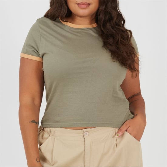 Women's Brave Soul Ps Ss Tee in Khaki/Camel - Image 3