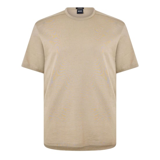 Men's Boss Tiburt Crew Neck Short Sleeve T-Shirt in Dark Beige - Image 1