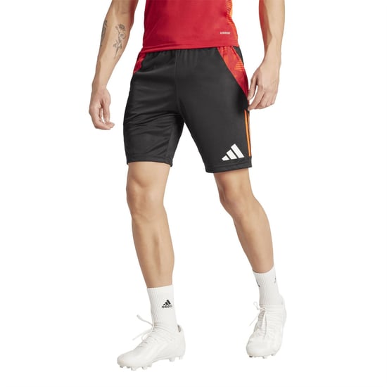 Men's adidas 25 Competition Training Shorts in Black/Solar Red - Image 2