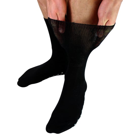 Mens Wool Oedema Slipper Socks for Swollen Feet & Circulation Support - Image 1