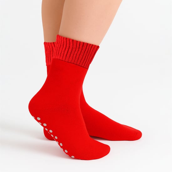 Ladies Extra Wide Winter Bed Socks with Grips | Non Slip Thermal Sleep Socks - Image 5