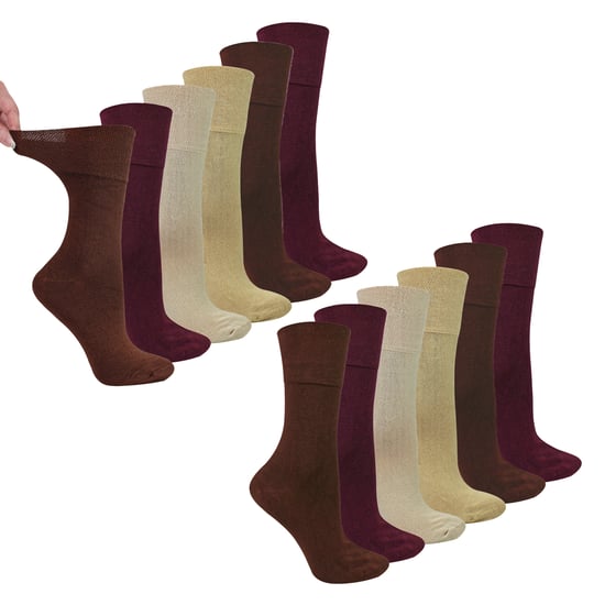 12 Pairs Ladies Bamboo Diabetic Socks | Soft Non Binding Comfort Socks - Image 1