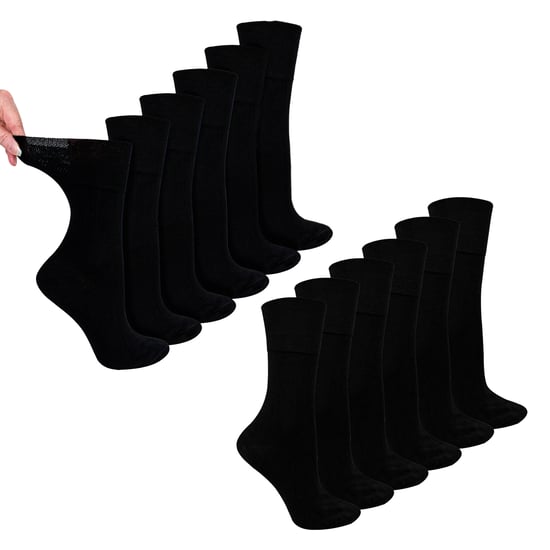 12 Pairs Ladies Bamboo Diabetic Socks | Soft Non Binding Comfort Socks - Image 1
