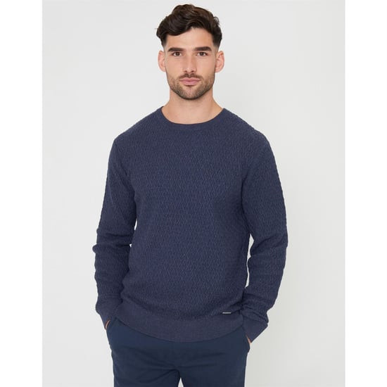 Men's Threadbare Staleyhall Crew in Denim Blue - Image 1