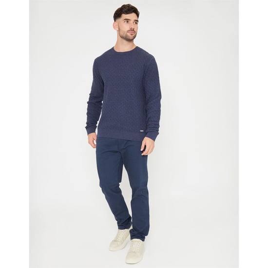 Men's Threadbare Staleyhall Crew in Denim Blue - Image 2
