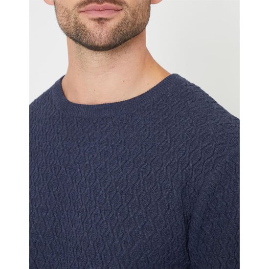 Men's Threadbare Staleyhall Crew in Denim Blue - Image 4
