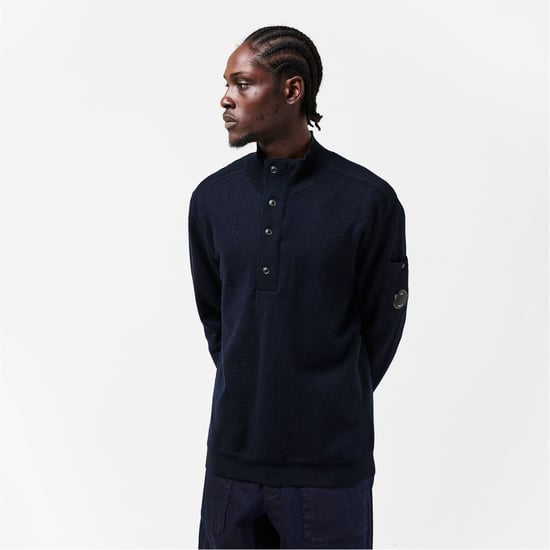 Men's C.P. Company Crew Neck Jumper in Ttl Eclipse 888 - Image 3