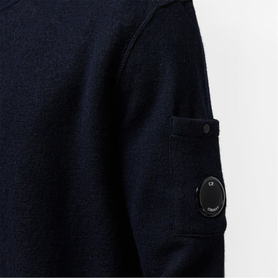Men's C.P. Company Crew Neck Jumper in Ttl Eclipse 888 - Image 5