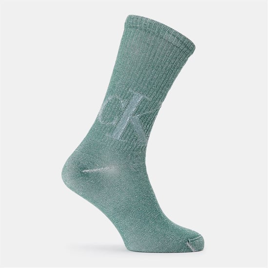 Men's Calvin Klein Crew Socks in Drk Grn/White - Image 1